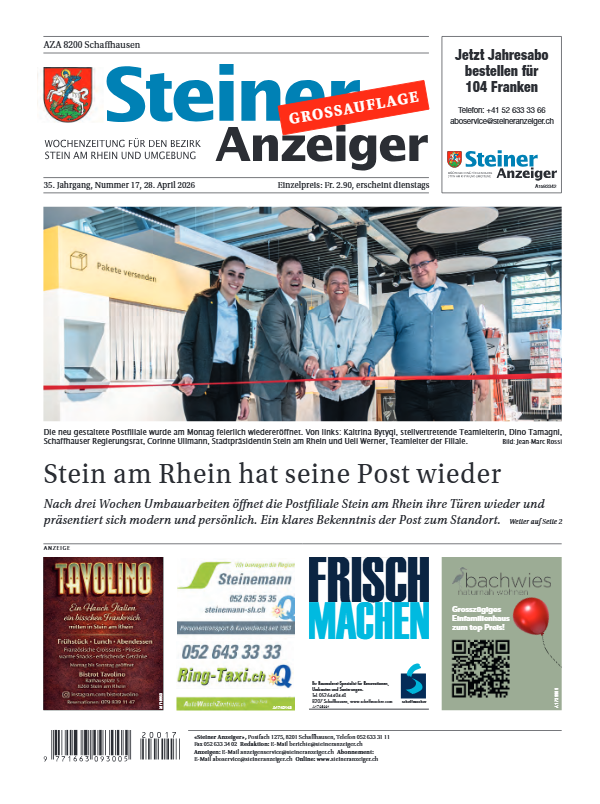 Steiner Anzeiger vom 28. April 2026