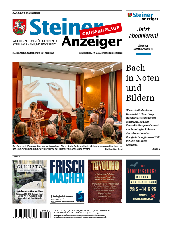 Steiner Anzeiger vom 28. April 2026 Steiner Anzeiger vom 28. April 2026