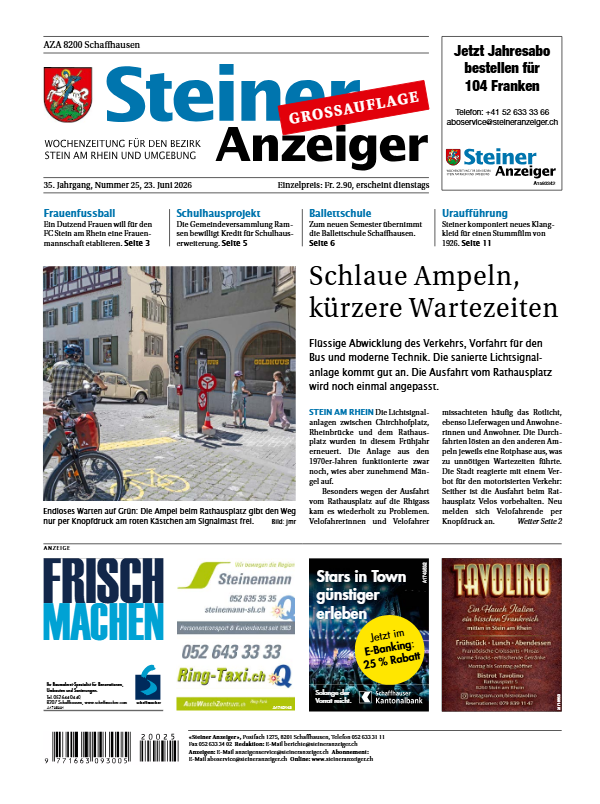 Steiner Anzeiger vom 23. Juni 2026 Steiner Anzeiger vom 23. Juni 2026